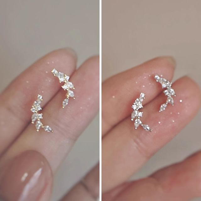 Silver Rhinestone Ear Sterling Stud