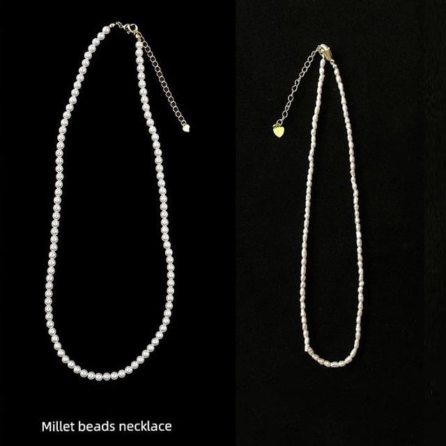 Necklace Beaded Faux Pearl