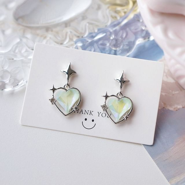 Heart Earring Drop Star / On Clip