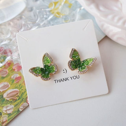 / Stud Flower Clip Butterfly On Earring