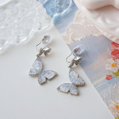 On / Drop Butterfly Clip Earring