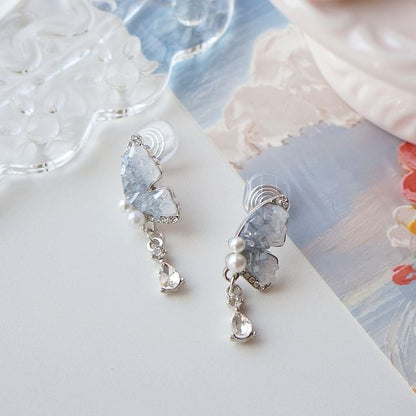 On / Drop Butterfly Clip Earring