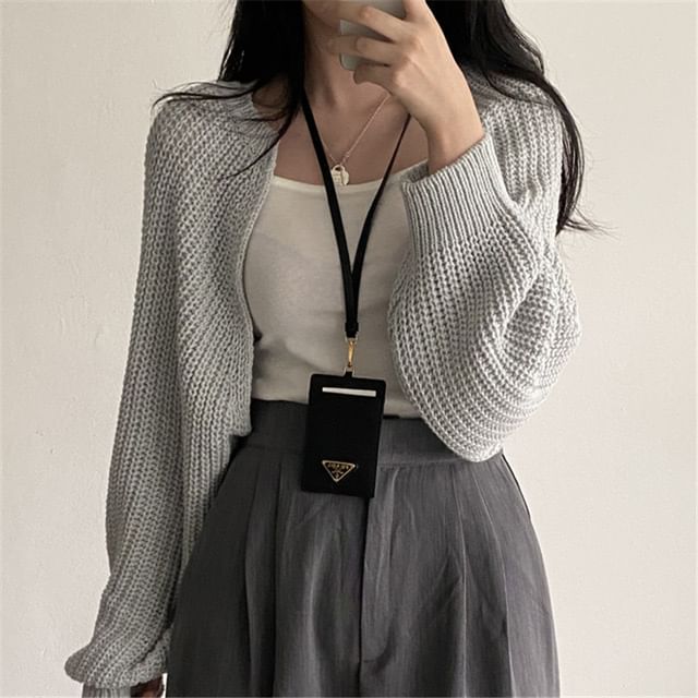 Chunky Knit Open Front Crop Cardigan
