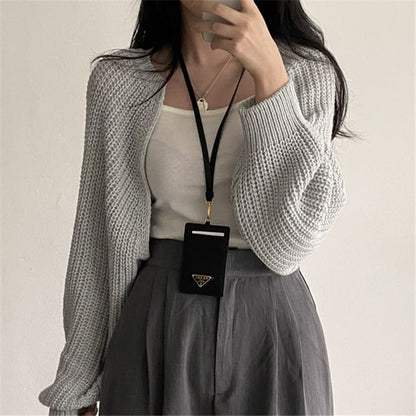 Chunky Knit Open Front Crop Cardigan