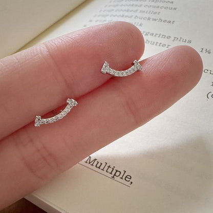 Earring Silver Stud Sterling Rhinestone