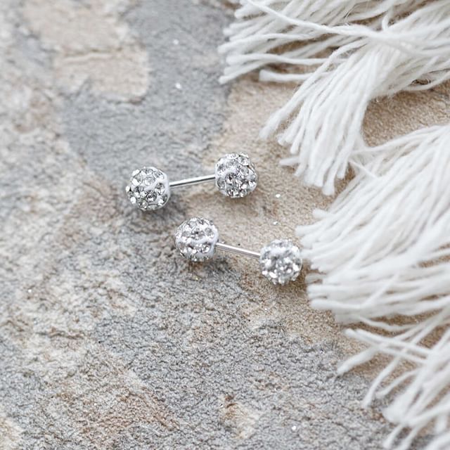 Earring Ball Stud Rhinestone