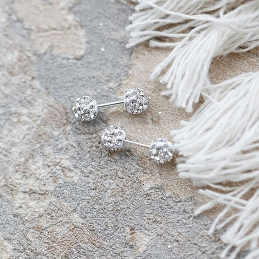 Earring Ball Stud Rhinestone