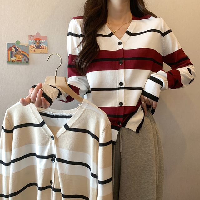 Striped V-Neck Sweater