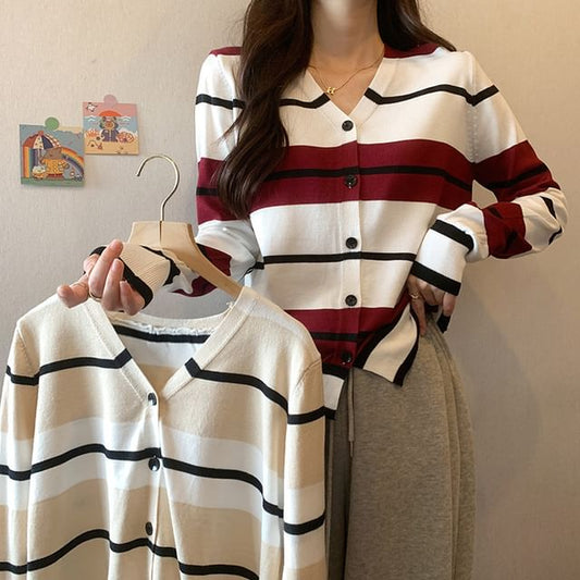 Striped V-Neck Sweater