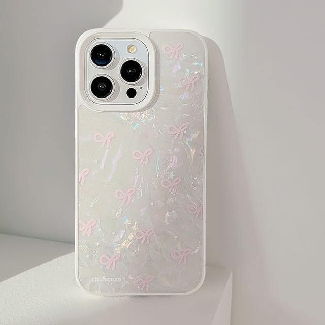 Decoration / Case Phone Bow Adhesive Strap Faux Set Pearl