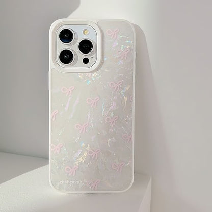 Decoration / Case Phone Bow Adhesive Strap Faux Set Pearl