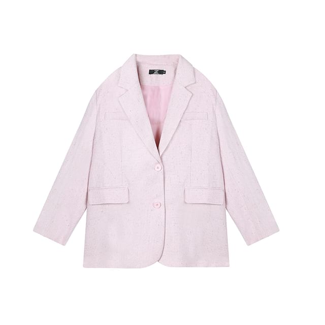 Plus Size Plain Single-Breasted Blazer