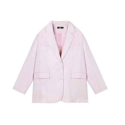 Plus Size Plain Single-Breasted Blazer