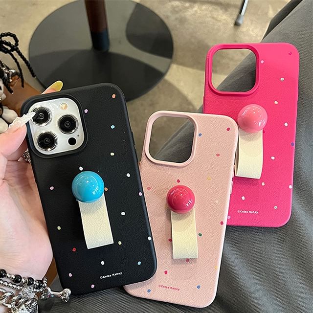 Finger Case Strap Phone Dotted