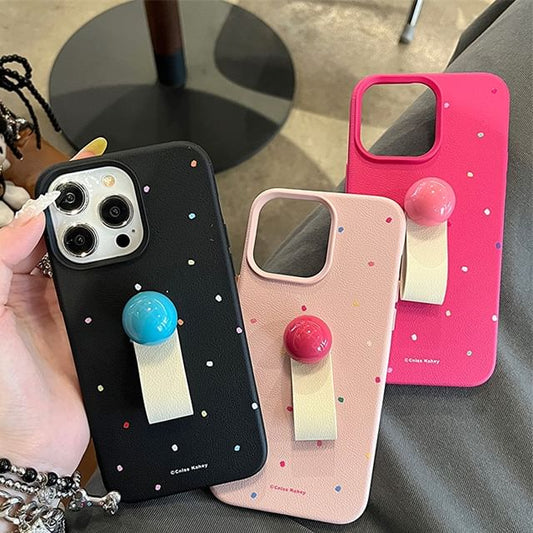 Finger Case Strap Phone Dotted