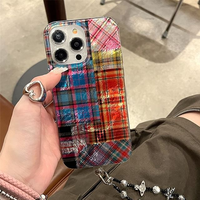 Plaid Phone Case Holographic