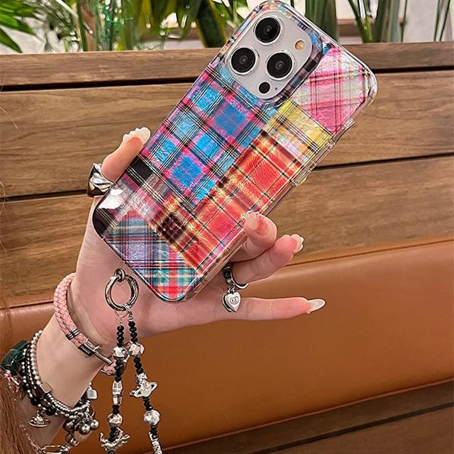 Plaid Phone Case Holographic