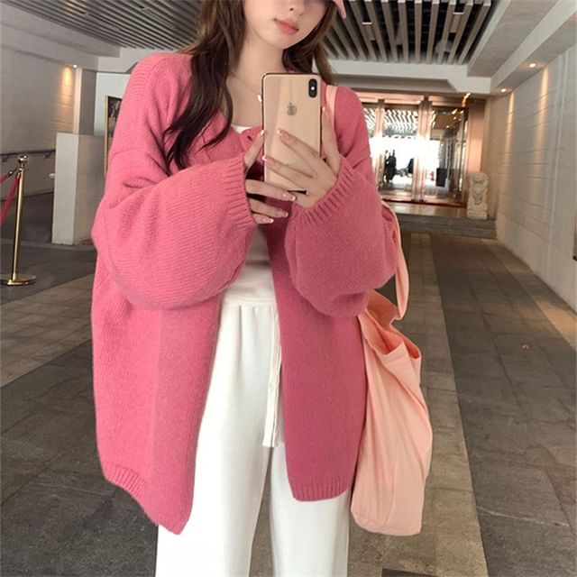 Single-Button Cardigan
