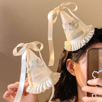 Ruffle Hat Party Embroidered
