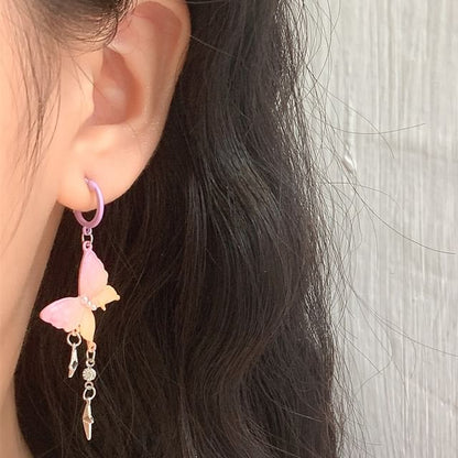 Fringed Earring Star Huggie Butterfly Drop