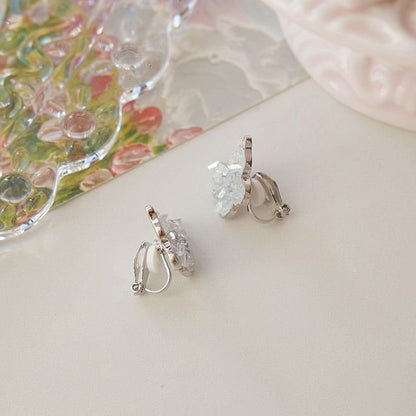 Crystal Ear Faux Butterfly Clip-On Earring / Stud