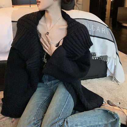 Collared Open Front Cardigan