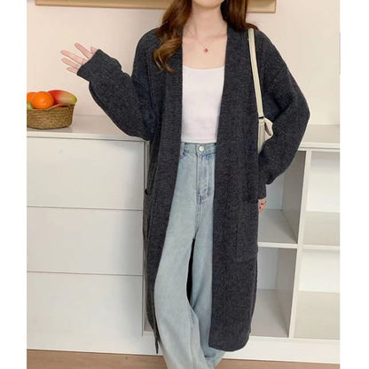 Open Front Long Cardigan