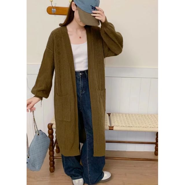 Open Front Long Cardigan