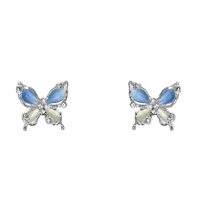 Butterfly Stone Earring Cat Faux Stud Eye Alloy