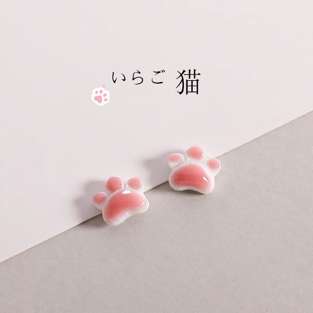 Ceramic Cat Paw Earrings