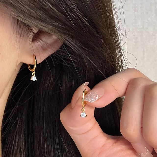 Earring Rhinestone Alloy Drop