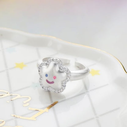 Smiley Flower Face Open Ring