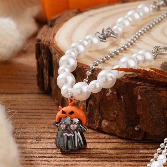 Pumpkin Halloween ChiropteraPearl Necklace