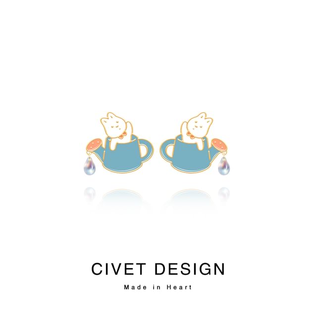 / Rabbit Designs ) Ear Stud Sterling Cuff Various Silver Earring Cartoon (