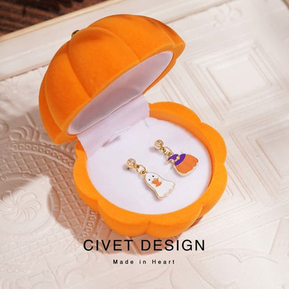 Box Earring Velvet Phantom Pumpkin Halloween + Jewelry