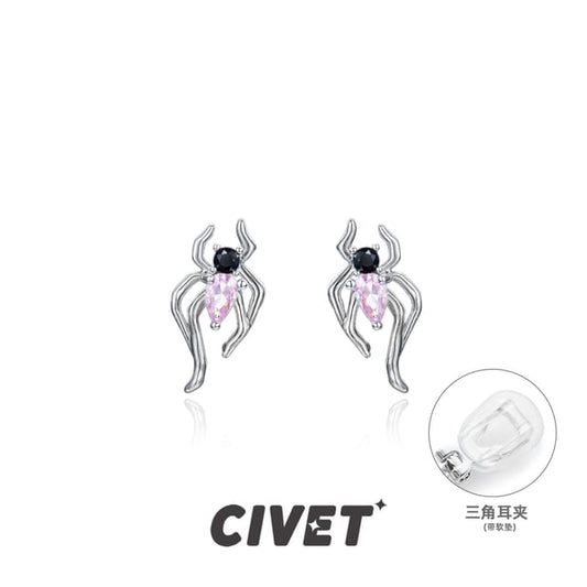 Stud Ear / Cuff Simple Earring Sterling Silver Spider