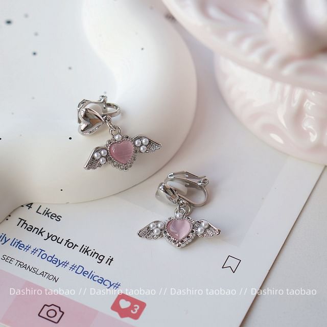 Heart Drop / Clip-On Earring Gemstone