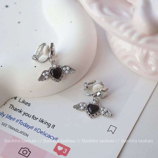 Heart Drop / Clip-On Earring Gemstone