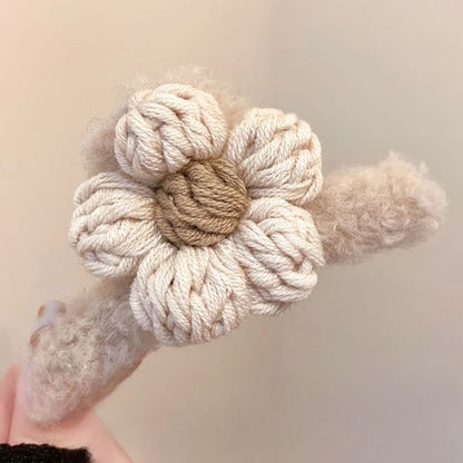 Yarn Chenille Hair Clip Floral Claw