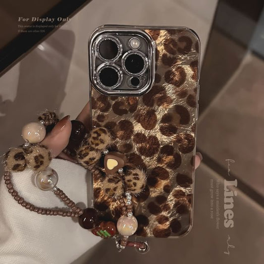 Phone Set Print / Strap Leopard Case