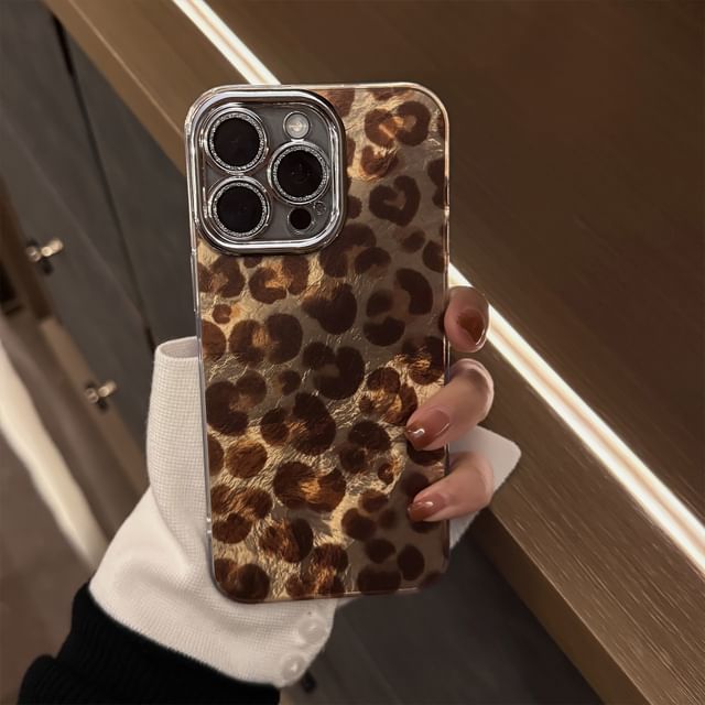 Phone Set Print / Strap Leopard Case