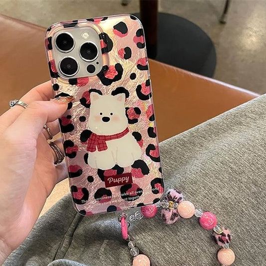 Dog Leopard Case / Strap Print Phone Set