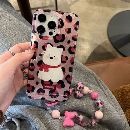 Dog Leopard Case / Strap Print Phone Set