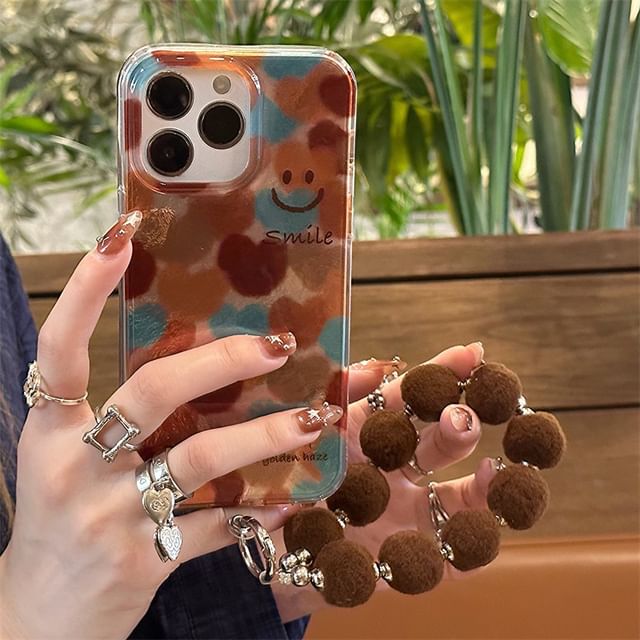 Pom Strap Phone / Smiley Case Set