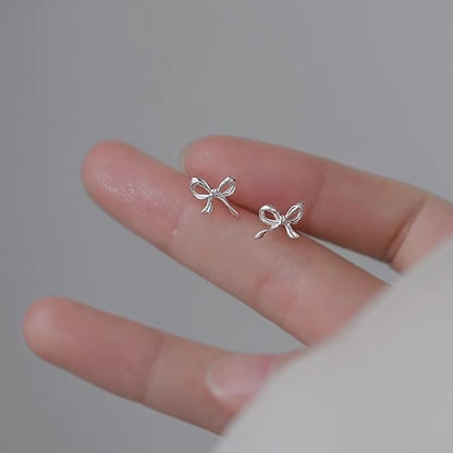 Sterling Earring 925 Stud Silver Bow