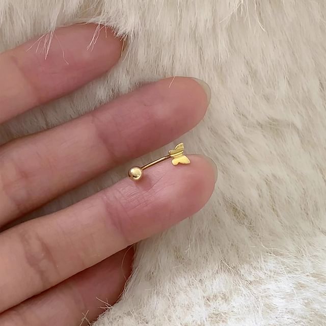 925 Butterfly Barbell Earring Sterling Silver