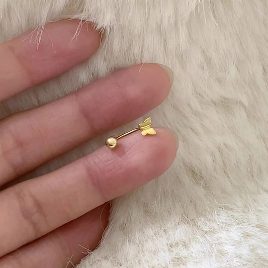 925 Butterfly Barbell Earring Sterling Silver