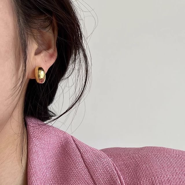 Glossy Sterling 925 Silver Earring Hoop