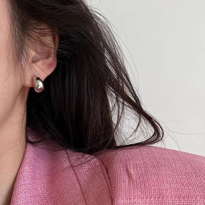 Glossy Sterling 925 Silver Earring Hoop