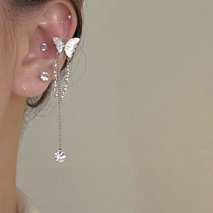 Ear Butterfly Faux Cuff Pearl